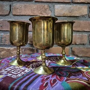 Vintage Brass Cordial Glasses